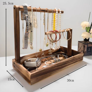 Solid Wood Jewelry Box Bracelet Storage Case Table Display Stand Watch Holder Home Use for Earrings Necklaces Rings