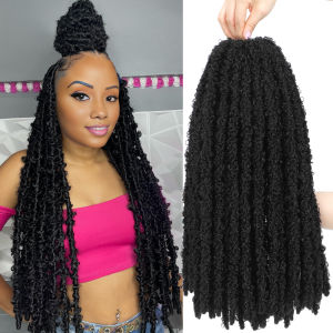 Butterfly Locs Crochet Hair 12-36 Inch Fairy Butterfly Locs Pre Looped Synthetic Distressed Faux Locs 9 Strands /Pack
