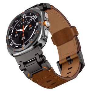 Dây Đeo Đồng Hồ Da Ngựa Dành Cho Samsung Galaxy Watch Ultra 47MM Dây Đeo Đồng Hồ Nam Tương Thích Với Các Mẫu 2026 2025 2024 Khóa Thép Không Gỉ