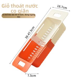 JILAIYAO | Giỏ Rổ Điều Chỉnh Được Dưới Chậu Rửa