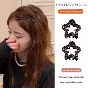 Elegant Miniature Star Hair Clip Fashionable Hair Accessories Side Princess Hair Card Fresh Outlined Korean Style Alloy