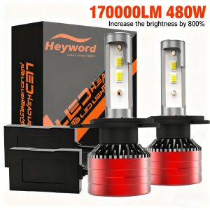 Heyword 2Pcs Car Headlight H4 H7 LED H11 9005 9006 H1 Auto Bulbs 480W 170000LM Light Lamp 6000K 12V Led Headlight Bulbs