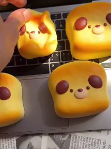 Soft Squishy Cute Cartoon Simulated Bread Squeeze Toy Slow Rising Sensory Fidget for Anxiety Stress Relief Gifts for Kids Adults