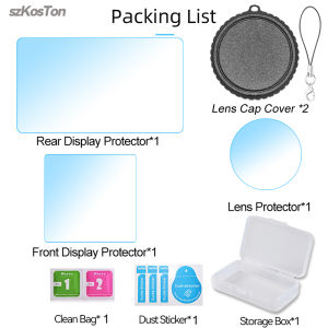 Screen Protector for DJI OSMO Action 6 Camera + Lens cap Cover 9H Hardness Tempered Glass Protector Anti-Scrach Accessories