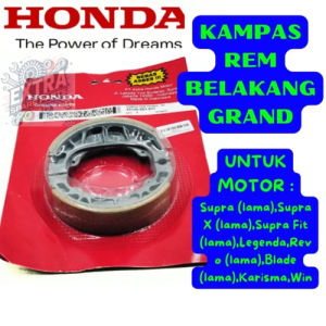 KAMPAS REM TROMOL BELAKANG KODE-GRAND Supra X old/Supra Fit old/Legenda/Revo old/Karisma/Win ORI100%