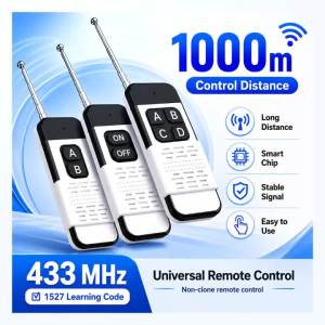 433MHZ Wireless RF Remote Control 1 2 4Keys EV1527 Learning Code 1000M Garage Gate Door Opener Remote Control For Home Appliance