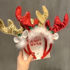 Christmas Santa Deer Horn Hair Band Santa Claus Headband Headwear Holiday Decoration Merry Christmas