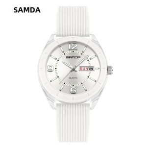 Đồng Hồ Thạch Anh SANDA 6287 Dành Cho Nam Và Nữ Chống Nước Lịch Kép Phong Cách Thể Thao Có Đèn Ban Đêm Dây Đeo Silicon.