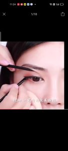 Ultra-fine Eyebrow And Eyeliner Brush Slanted Eyebrow Modification Brush Lying Silkworm Brush * 超细刀锋眉刷眼线刷 卧蚕刷 斜扁角眉刷勾勒眼线