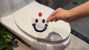 Contemporary Style Smile Ball Toilet Lid Lifter Round Shape Handheld Toilet Seat Cover Opener for Bathroom