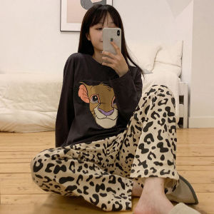 Summer Short Sleeve Short Pants Leopard Print Sleepwear Womens Thin Two-Piece Set Casual Home Clothes Can Be Worn outside