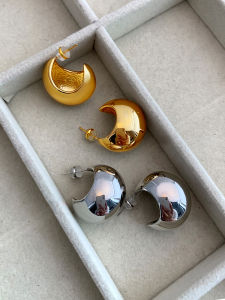 Pure Silver Metal Waterdrop Earrings Womens Fashion Jewelry Fresh Outburst French Style High-End Feelings Ear Studs