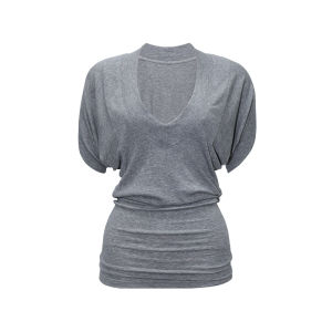 audwyn | Áo Thun Dáng Rộng Tay Batwing Cổ V Elegance