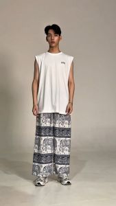 (งานเย็บไทย) กางเกงช้างรุ่นใหม่ ขาปล่อย ทรงกระบอกตรง เนื้อผ้าไหมอิตาลี เกรด A