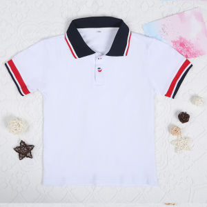 Kindergarten Suit Primary School Uniform Business Attire Summer Short Sleeve Pure Cotton Polo Shirt British Style Sports Kids T-shirt