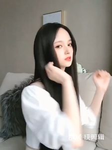 O-New Fashion Long Straight Wigs For Women Eight-Character Bangs Fluffy Natural Full Head Cover Long Hair 75cm