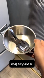 PVN73802 Nồi Trộn Cơm Inox 2 Quai Kèm Thìa Phong Cách Hàn Quốc – Bát Inox Đa Năng Ăn Cơm Mì Cháo Ngũ Cốc Nồi Nấu Mi