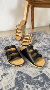 Rubyshop.id - Sandal Gesper Wanita - Sandal Flat Cewek Kasual - Sandal Slide Selop Ruby19