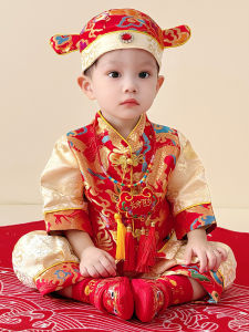 New Chinese Style Birthday Party Clothes Set for One Year Old Boy Spring Autumn New Model Traditional Classical Ethnic Children Tang Suit