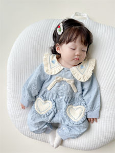 ชุดบอดี้สูทฤดูใบไม้ผลิและฤดูใบไม้ร่วงสไตล์เกาหลีสำหรับเด็กทารกชุดออกงานสำหรับเด็กผู้หญิงชุดฮาร์ทส์เจ้าหญิงสำหรับครบเดือนชุดปีนเขาออกไปข้างนอกสำหรับฤดูใบไม้ร่วงร้อยวัน