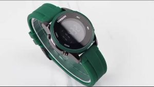 Box Exclusive Jam Tangan Bulat Digital VA-942OR / Jam Tangan Fashion Wanita Tali Rubber Diameter 4 cm