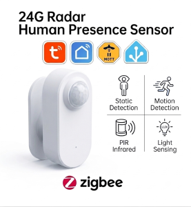 Tuya Human Presence Sensor Smart Zigbee 24G MmWave Radar +PIR Luminance Detection Use Battery Support Zigbee2mqtt Home Assistan