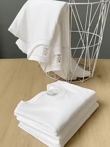 【DIY】 cetak bunga cetak tampan kaos lengan botol KAOS pendek pria musim panas baru katun longgar leher bulat dengan model pria teratasPakaian Berkualitas