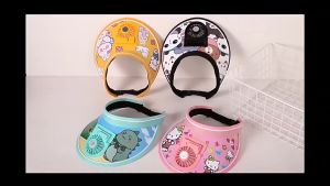 【Msia Stock】 Children with fan USB rechargeable empty top sunscreen cap UV protection fan sunscreen cap儿童风扇遮阳帽