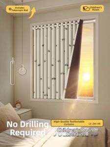 LEZHIHE | Kids Room Blackout Short Curtain Cartoon