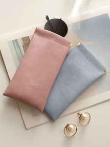 minimalistFashionablesoft PU reading glasses bag solid colorscratch resistantg lasses storage bagsunglasses protective cover bag