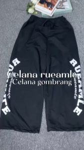 Rueamle Celana Kulot Jogger Panjang Wanita - Celana Baggy Pants Pria Wanita Basic Simple Kekinian