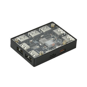 diymore | 1 to 7 Port USB 2.0 Hub USB Expansion Module With Power Supply Rechargeable Type C Power Supply Port Extender