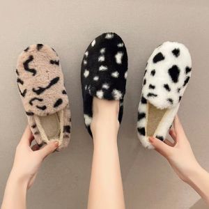 Womens Cotton Slippers Indoor Home Shoes with Heel Bean Bean Shoes Outdoor Wear Fur Shoes Postpartum Shoes Flat Bottom