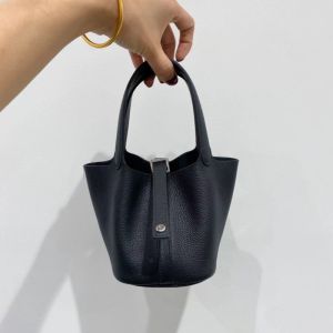 Mini Cute Basket Bag Womens Handbag Top Layer Genuine Leather Bucket Handbag Fashionable European Style Soft Handle Bag