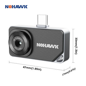 Nohawk | NOHAWK Plug-and-Play Thermal Imaging Camera 256×192 for USB-C iPhone 15+ & Android Phones Ideal for HVAC Auto & Home Repairs