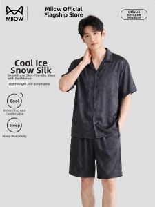 MiiOW | Cool Summer Thin Mens Silk Sleepwear Set