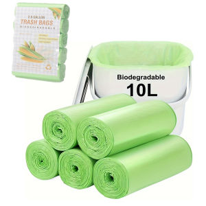10L Trash Bags Biodegradable Durable Thicked Wastebasket Cleaning Bags for Kitchen Bathroom Home Office Eco-Friendly Garbage Bag