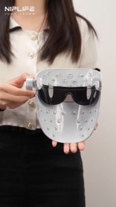 【Ready stock】NIPLIFE 3 Colours Rechargeable LED Facial Mask Red Light Therapy for Acne Wrinkles.Photon Beauty Mask Skin Care Rejuvenation Lifting Dark Spot Deep Infrared Anti-Wrinkle Whitening Brightening Cosmetology Device  Glowing Results in 14 Days 美容
