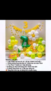 Tặng Bơm & Keo - Set Trang Trí Sinh Nhật Cho Bé Trai Gái Phong Cách Hàn Quốc Bong Bóng Khủng Long Đáng Yêu - MBB DECOR