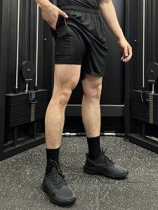 Mens Sport Shorts Summer Thin Double Layer Quick Dry Loose Casual Training Running Fitness Basketball Pants Polyester Fiber Elastic Waistband