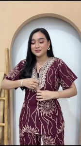 Setelan Baju Arab Motif Polos - Bahan Rayon Celana Pendek Terbaru Terkini Termurah (LD 110, Muat BB 40-70 KG) - Daster Arab Terbaru 2023