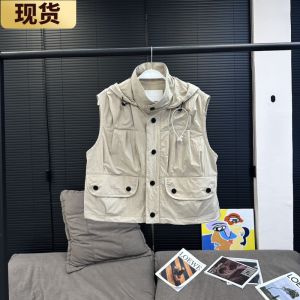 MS American Dune Casual Jacket Lightweight Breathable Loose Summer Coat Hooded Vest Outerwear Single Button Closure Pure Color