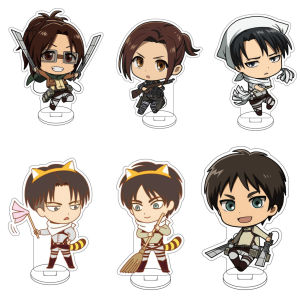 Bandai | Attack On Titan Anime Hình Đứng 10CM Eren Jaeger Hange Zoë Mikasa Ackerman Armin Arlert Acrylic Cosplay Đứng Dễ Thương Đồ Trang Trí Quà Tặng