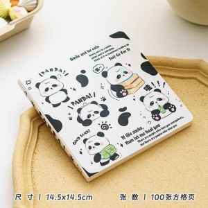 Cute Panda Square Notebook Portable Childrens Diary Book Lovely Planner Journal Compact Size Creative Stationery Culture Goods
