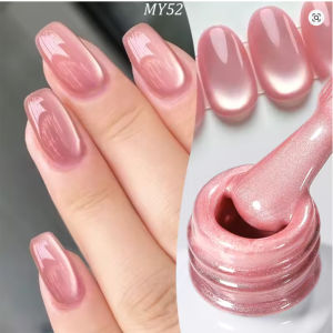 WS 10ML 8-Color Hot New Transparent Pink Glass Beads Valentines Day Cat Eye Gel Nail Polish Whitening Nail Products Cute Nails