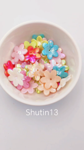 Shutin13 20g Big 6 Petals Flower Beads Charm25mm Large Assorted DIY Beads Arts and Craft
