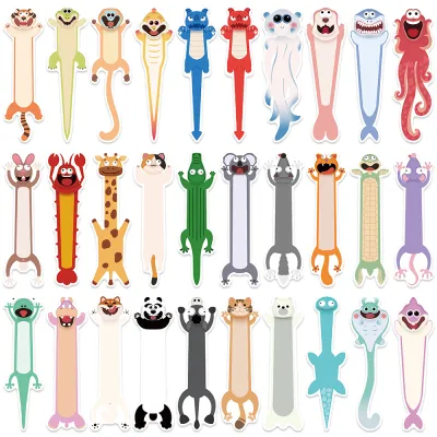 30PCS Cartoon Animal Bookmarks Funny Heterotypic Animal Bookmark Paper Card Marking Bookmarks Book Lovers Gift Reading Supplies