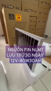 (MUA 1 TẶNG 1) Bộ pin năng lượng mặt trời 12V 40W-30AH Tặng Dây cáp nối nguồn DC (Số lượng có hạn)