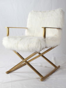 Luxurious Cream Style Dining Chair Designer Casual Living Room Balcony Single Chair Sofa Chair Adult Stainless Steel Frame