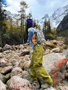 Womens Lightweight Outdoor Hiking Trousers FYUT Waterproof Breathable Zip Workwear Trousers Color Block Fleece Lined Pants